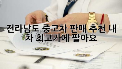 전라남도 중고차 판매 추천: 내 차, 최고가에 팔아요!