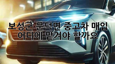 보성군 문덕면 중고차 매입, 어디에 맡겨야 할까요?